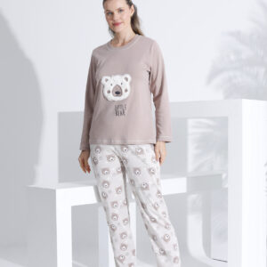 %100 Pamuk Uzun Kol Kadın Pijama Takımı 98233