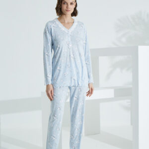 Angelique %100 Pamuk Uzun Kol Kadın Pijama Takımı 21502