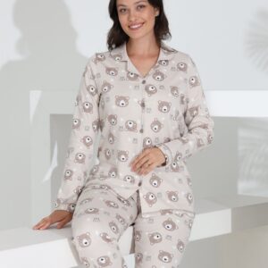 Etoile %100 Pamuk Uzun Kol Önden Düğmeli Kadın Pijama Takımı 98241