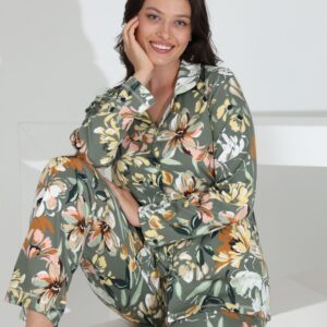 Etoile %100 Pamuk Uzun Kol Önden Düğmeli Kadın Pijama Takımı 98242